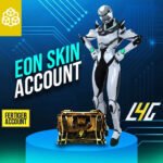 Eon Skin Account Anzeige mit Roboter und Tasche